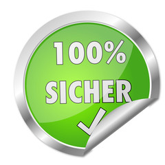 Button 100 % Sicher grün