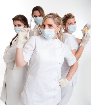 Team of female dentists