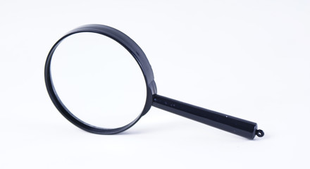 Magnifying glass isolated on the white