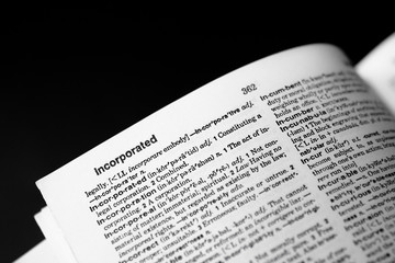 Closeup of the word Incorporated