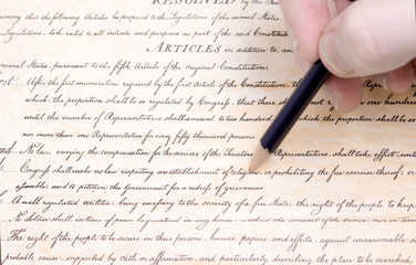 Editing First Amendment Pencil US Constitution - 29865538