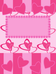 Greeting card with hearts