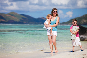 Mother and kids on vacation