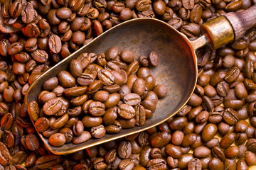 coffee beans and scoop
