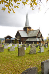 Fototapeta na wymiar Hedal Stavkirke, Norway