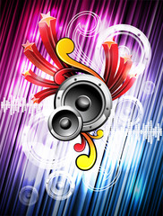 Plakat Abstract vector shiny background with speaker.