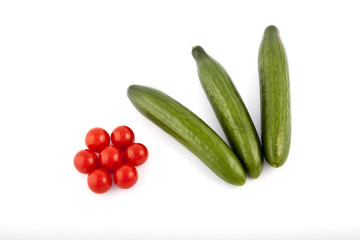tomatoes and cucumber