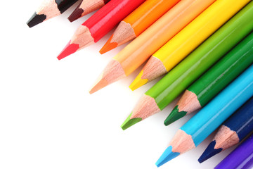 Color pencils isolated on white background