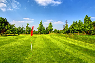 Golf course and blue sky