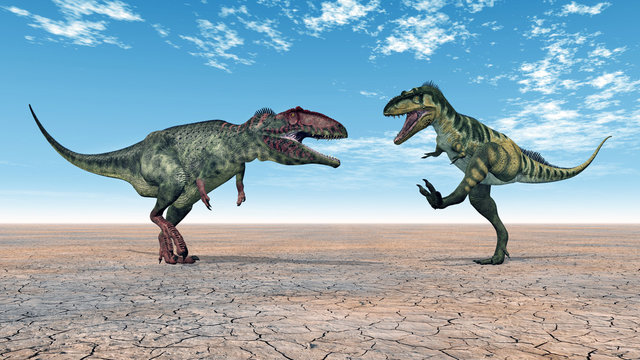 Dinosaurs Bistahieversor and Giganotosaurus