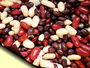 Festive mixture of beans displayed on recipe page