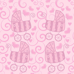 Seamless pattern for little girls