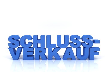 Schriftzug Schlussverkauf blau