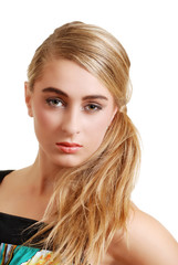 Fototapeta premium headshot of pretty blond teenager
