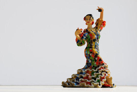 Colorful Flamenco Dancer With Castanets