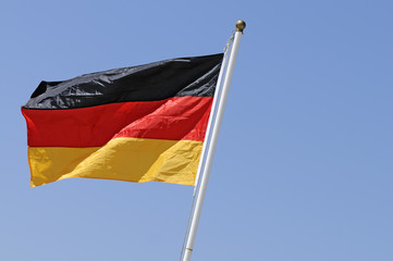 German flag in the wind