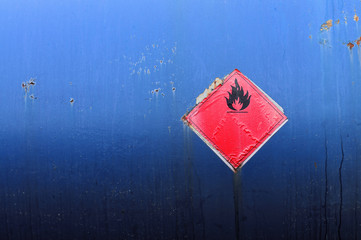 Grunge flammable symbol