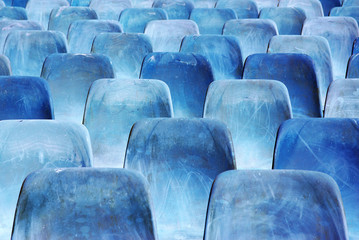 Rows of blue chairs