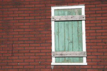 Boarded up window