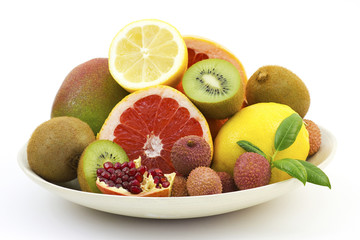 Collection of a ripe tropical fruits