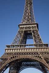 Fototapeta na wymiar Close up of Eiffel Tower in Paris, France