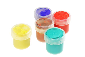 Five cans  of paint buckets