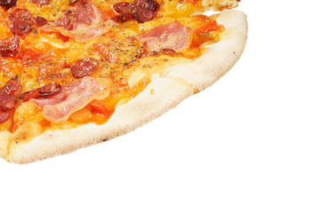 Pizza with  sausage  and bacon