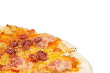 Pizza with  sausage  and bacon