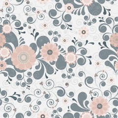 Floral seamless background of elegant colors. Vector illustratio