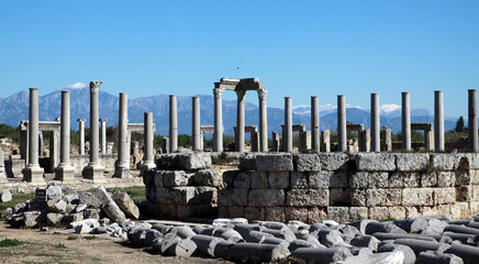 Obraz premium Starożytne greckie miasto Perga, Antalya.
