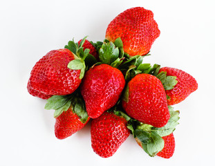 Fototapeta na wymiar set of fresh jiucy strawberries