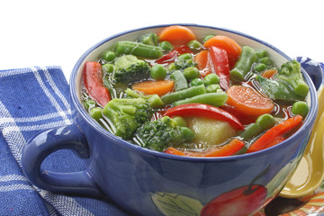 Diet soup with fresh vegetables