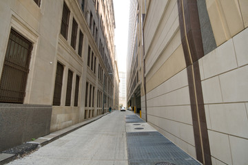 Alley Between Two Modern Office Buildings