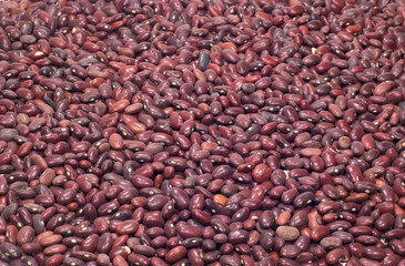 Many raw haricot beans as background closeup
