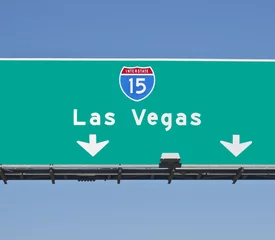 Keuken spatwand met foto Las Vegas Freeway Sign © trekandphoto