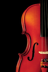 Fototapeta premium Vintage violin on black background