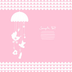 Hanging Mobile Baby Symbols Hearts Girl Pink