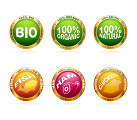 Organic and bio badge set | editable vector label collection