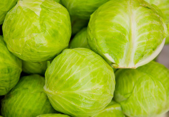 Fototapeta premium Fresh cabbage on the counter