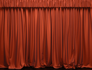 Theater curtain.  Presentation. Movies.