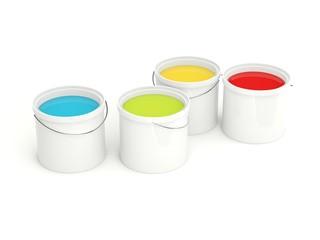 Paint tanks isolated on white