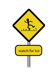 Sign watch for ice