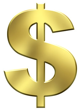 Gold dollar $ symbol