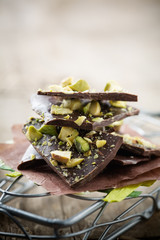 Chocolate with pistacios