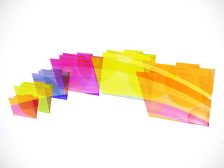 Flying rainbow folders