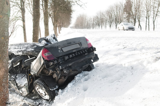 Winter Car Crash Accident