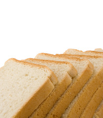 sliced loaf of bread isolated on white