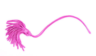 Pink tassel - over white