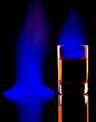 Burning alcohol