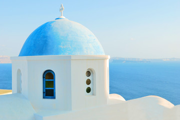 Fototapeta na wymiar greece blue church